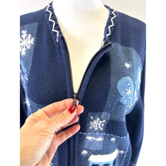 Holiday Lodge North Crest Women’s Full Zip Sweater Cardigan Ski Lodge Sz S 6/8 - Picture 3 of 14